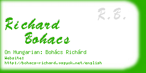 richard bohacs business card