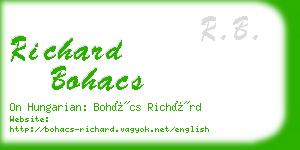 richard bohacs business card